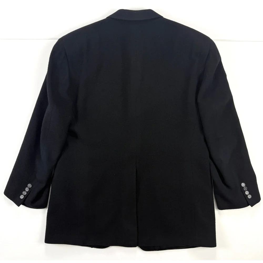Bill Blass Black Label Blazer Mens 42L Black 100% Camel Hair Vintage Sport Coat